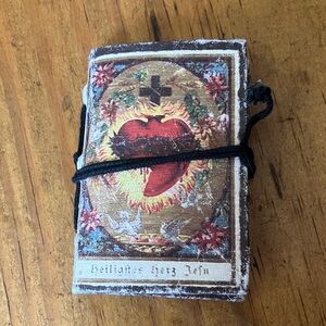 Handmade Vintage Religious Notebook with Heart Design